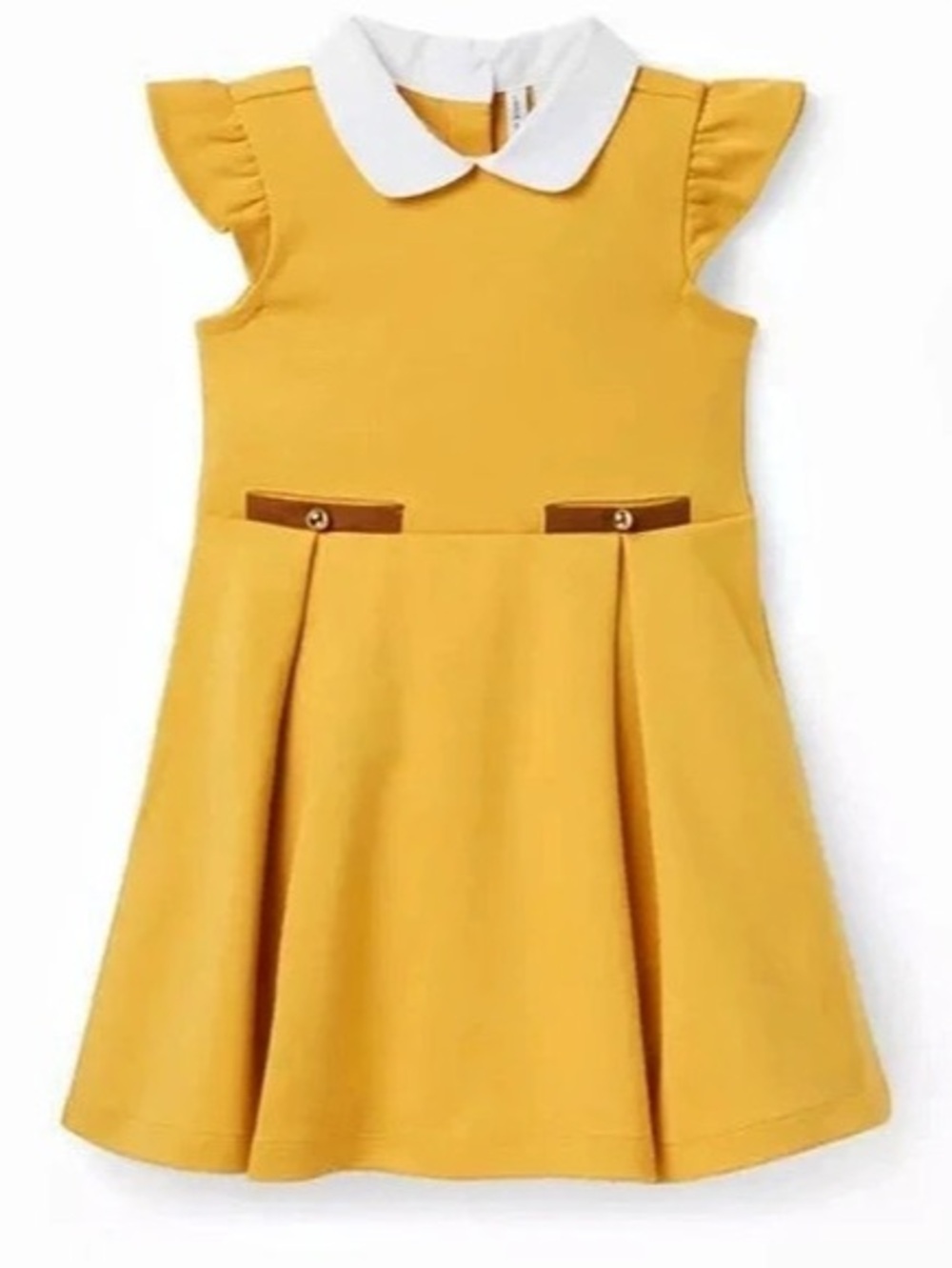 Janie and Jack Flutter Sleeve Ponte Dress Yellow Flutter Sleeve Dress Like New